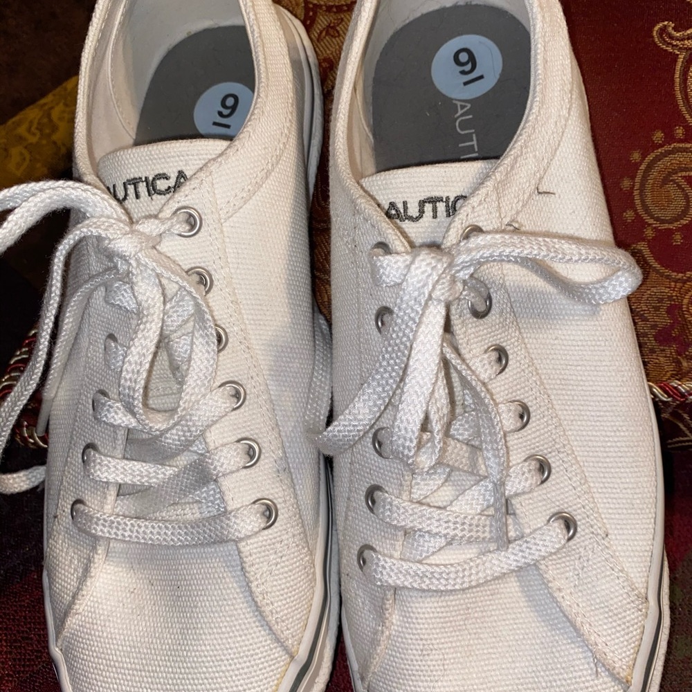 Nautical sneakers white blue unisex